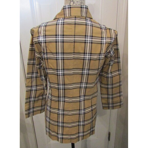NWT Pure Amici Womens Brown Checkered Button Front Blazer Jacket Size S - Picture 4 of 6